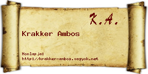 Krakker Ambos névjegykártya